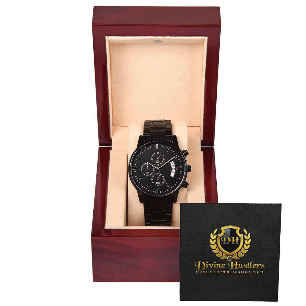 Divine Hustlers Black Chronograph Watch