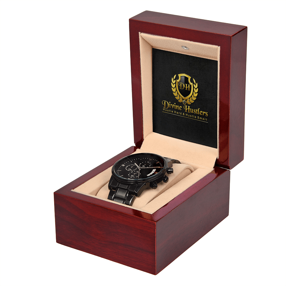 Divine Hustlers Black Chronograph Watch