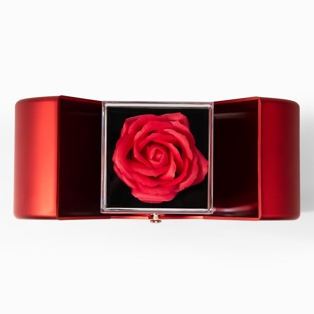DH Love Knot Necklace with Red Heart Rose Box