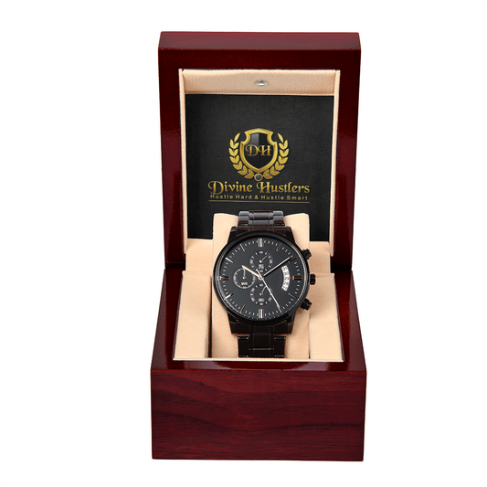 Divine Hustlers Black Chronograph Watch