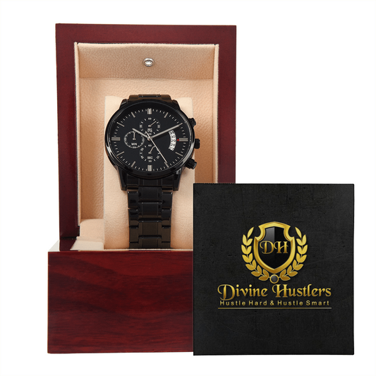 Divine Hustlers Black Chronograph Watch